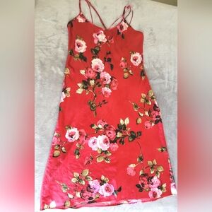 Floral Silky Slip Nightgown Sleep Dress XL